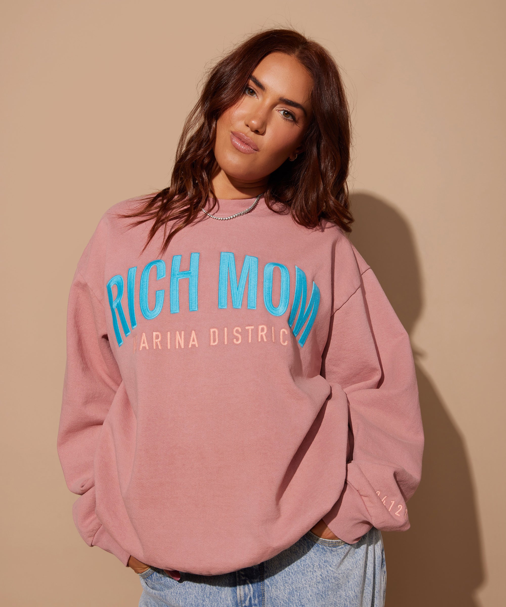 Tinx wears Rich Mom Gear: Marina District